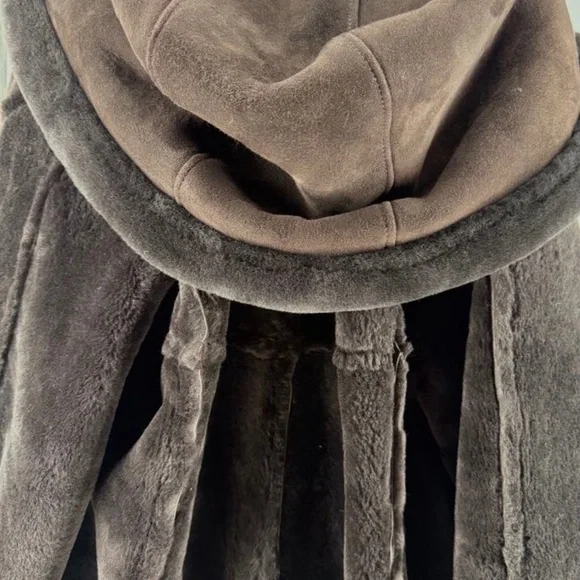 Authentic Overland Shearling Long Coat Coffee/Dark Brown - Picture 10 of 17